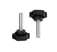Bouton de serrage en étoile M4/M5/M6, 2 pièces, vis à pouce | Boutons en étoile, diamètre de la tête 25 mm, poignées de serrage à goujon fileté à 6 étoiles(M4*12mm)