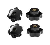 Bouton de serrage en étoile M5/M6/M8, 4 pièces, vis à pouce | Boutons en étoile, diamètre de la tête 32 mm, poignées de serrage à goujon fileté à 6 étoiles(M5 (Through-hole))