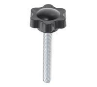 Bouton de Serrage Tête Étoile Hexagonal M6x40 MM Noir en ABS | Design à Visser, Réglage et Blocage, Acier au Carbone, Usage Mobilier et Matériel Agroalimentaire
