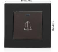 Bouton de sonnette extérieur, 220 ~ 250 V, panneau en verre trempé, interrupteur de sonnette, carillon étanche sans fil, bouton pou