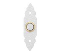 Bouton de Sonnette Vintage Mural en Alliage de Zinc Noir | Montage Extérieur, Format Long Rectangulaire, Vis et Accessoires Inclus, Usage Entrée Boutique