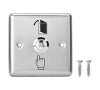 Bouton de sortie de porte, interrupteur à pousser pour sortir 12V 24V DC | 10,3x9,3x4 cm, NC COM, serrure en acier inoxydable, bouton de déverrouillage de porte pour système de contrôle d'accès