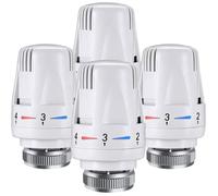 Bouton de thermostat - 4 pièces - Tête de thermostat M30 - Bouton de radiateur M30 - Blanc (M30 x 1 5) - Vanne thermosta Étiquette
