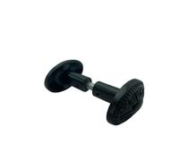 Bouton Double Orne sans Portée, Fixation Polybloc, Carré Acier Zingué, 6mm x 90mm, Époxy Noire