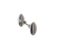 Bouton double ovale aluminium nickel mat