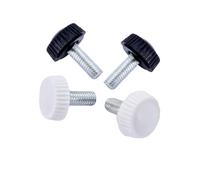 Bouton en plastique noir ou blanc M4 M5 M6, poignée à tête ronde, vis à main moletée, vis à pouce en caoutchouc, écrous de serrage en plastique, 5 à 20 pièces(M5x6 (10pcs),Black)
