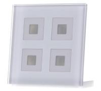 MDT KNX Bouton-poussoir en verre quadruple Plus blanc avec film d'étiquetage, 1 pièce.