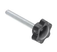 Bouton Étoile à Visser M6x40, Tête Hexagonale Noire en ABS Acier | Poignée de Serrage, Prise Digitale, Réglage et Blocage, pour Machines et Supports de Rayonnage