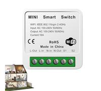 Bouton intelligent WiFi, 5 x 2 x 2 cm, disjoncteur avec fonction minuterie | Bouton lumineux compact et dissimulé, contrôle bidirectionnel intelligent pour la maison, la cuisine, la chambre, le salon
