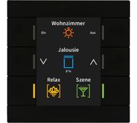 Bouton MDT KNX Smart 86 avec écran couleur, plastique, noir mat, 1 pièce.