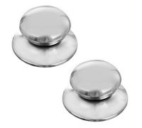 Bouton pour couvercle - ORION - 2 pièces - Universel - Acier inoxydable - Diamètre 6,5 cm - Argenté