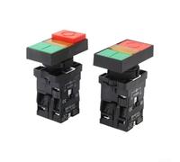 Bouton poussoir à 4 broches avec indicateur lumineux, boîtier en alliage de zinc, interrupteur marche/arrêt pour industrie, AC 660 V CC 400 V, diamètre d'installation 22 mm, modèle XB2-EW8465