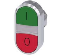Siemens Bouton-poussoir double 3SU1051-3AB42-0AK0 22 mm rond métal brillant vert/rouge 1 pc