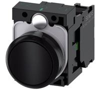 Bouton-poussoir à rappel collerette plastique, actionneur plat noir Siemens SIRIUS ACT 3SU1100-0AB10-1BA0 1 pc(s)
