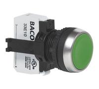 Bouton-poussoir à rappel collerette plastique, chromé jaune BACO L21AA04C 1 pc(s)
