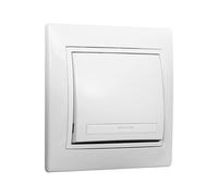 Bouton poussoir blanc cloche, vis, mécanisme complet, 83 x 81 x 10 mm