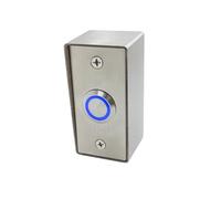 Bouton poussoir BOPO-IS NO-NF à anneaux lumineux bleu, Boitier saillie INOX