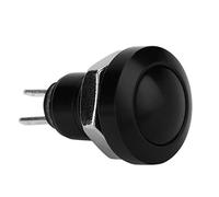 Bouton Poussoir,Bouton-poussoir momentané, 1A 24V 8mm Mini voiture étanche Bouton-poussoir momentané Commutateur de puissance en alliage de zinc-aluminium repment pour trou de montage de 8mm(黑色)