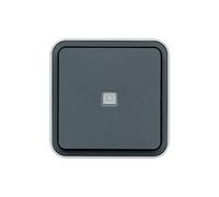 Bouton poussoir complet à voyant 1o/1f Cubyko en saillie - gris
