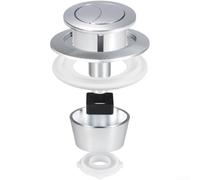 Bouton poussoir de rechange pour réservoir de chasse d'eau Fluidmaster PRO550UK Skylo SKY005, actionneur de réservoir ABS avec anneau adaptateur, ouverture 20 mm-60 mm (chrome + anneau)