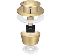 Bouton poussoir de rechange pour réservoir de chasse d'eau Fluidmaster PRO550UK Skylo SKY005, actionneur de réservoir ABS avec anneau adaptateur, ouverture 20 mm-60 mm (doré + anneau)