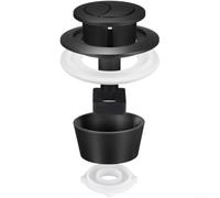 Bouton poussoir de rechange pour réservoir de chasse d'eau Fluidmaster PRO550UK Skylo SKY005, actionneur de réservoir ABS avec anneau adaptateur, ouverture 20 mm-60 mm (noir + anneau)