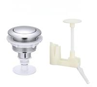 Bouton poussoir de rechange pour toilettes Finition chromée Argenté 65 x 55 | Mécanisme de chasse unique, action de pression fluide, élimination efficace des débris, 65 mm de diamètre