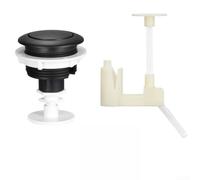 Bouton poussoir de rechange pour toilettes Finition chromée Noir avec | Mécanisme de chasse unique, action de pression fluide, élimination efficace des débris, 65 mm de diamètre