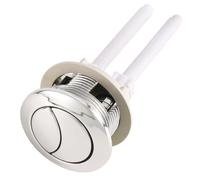 Bouton-Poussoir de Rechange pour WC 38mm, Bouton-Poussoir Universel Rond à Double Chasse d'Eau Pièce Rechange Réglable pour Salle Bain Ouverture 38-45 Mm (Blanc)