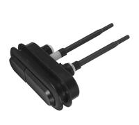 Bouton-poussoir de Réservoir Wc Noir, Double Commande Silencieuse 98-109 | Plastique et Acier Inoxydable, Tige Filetée 12cm, pour Cuve et Couvercle, Ouverture 3,86-4,29 Pouces