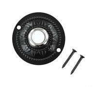 Bouton poussoir de sonnette filaire en fer avec lumière LED, interrupteur de rechange rond pour porte d'entrée, design classique de support mural pour systèmes DC 12-24 V, finition noire, 5,1 cm de