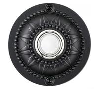 Bouton poussoir de sonnette filaire en fer noir avec lumière LED - Remplacement rond pour systèmes basse tension 12-24 V | Support mural classique