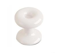 Bouton poussoir de toilettes en forme de donut, coupe standard, couvercle de chasse d'eau ergonomique avec finition ABS lisse, accessoire hygiénique sans contact pour femme avec ongles longs (blanc)
