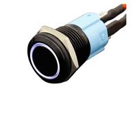 Bouton-poussoir de verrouillage en métal, étanche, 3V, 5V, 12V, 24V, 48V, 110V, 220V, 16mm, interrupteur métallique maintenu(Red,24V)