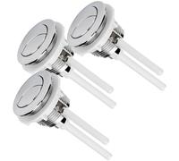 Bouton-poussoir Double Chasse pour Toilettes Abs Argenté 38mm 3 Pcs