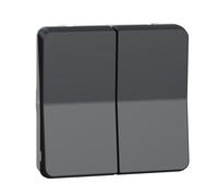 Schneider Electric – Double bouton poussoir Mureva Styl MUR35326 – Composable IP55 IK07 Gris