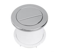 Bouton poussoir en ABS chromé pour chasse d'eau double chasse d'eau à air comprimé Support de tuyau rond avec zone de bouton secondaire (argent)