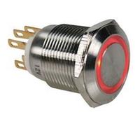 Velleman R1900r en acier inoxydable Trou de fixation Push Button, Rouge, 19 mm