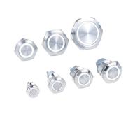 Bouton poussoir en métal, 12/16/19/22mm, étanche, autobloquant, récupération automatique, 3v, 6v, 12v, 24v, 110v, 220v, ip65, lumière LED, interrupteur marche/arrêt