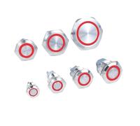 Bouton poussoir en métal, 12/16/19/22mm, étanche, autobloquant, récupération automatique, 3v, 6v, 12v, 24v, 110v, 220v, ip65, lumière LED, interrupteur marche/arrêt