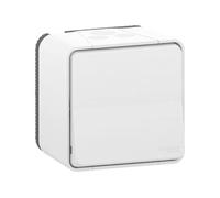 Bouton poussoir en saillie IP55 - blanc - Mureva - Schneider