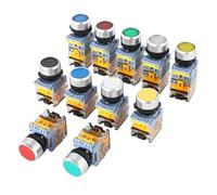 Bouton Poussoir Étanche Auto-Reset Auto-Lock 10A 1NO 1NC LA155-B1 | Bouton poussoir étanche 22mm 10A 1NO 1NC impulsion auto-verrouillage rouge jaune bleu vert blanc IP65(Rosso,2NC)