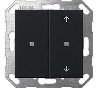 Bouton-poussoir Gira KNX à bascule 2f sans impression/flèches Système 55 noir m, 1 pièce.