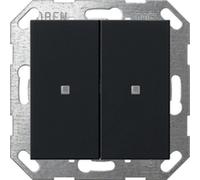 Bouton-poussoir Gira KNX à bascule 2f Système 55 noir mat, 1 pièce.