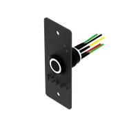 Bouton poussoir INOX Noir LED Vert/Blanc 19 mm NO+NC + PBP19_4 6 fils soudés - SEWOSY - PB19VB_6FBE-N