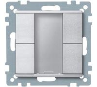 Bouton poussoir KNX 2x plus, aluminium - Capteur tactile 4 fois pour KNX domotique 627660