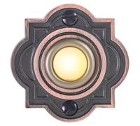 Bouton poussoir LED filaire 12-24 V Métal Bronze | La lumière LED intégrée améliore la visibilité à votre porte d'entrée dans des conditions de faible luminosité