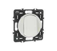 bouton poussoir legrand céliane avec support et enjoliveur blanc