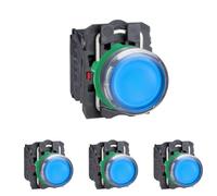 bouton poussoir lumineux - affleurant - 1no + 1nf - bleu - 24v - schneider xb5aw36b5 (Lot de 4)