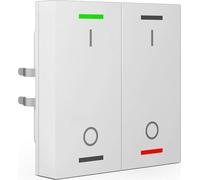 Bouton-poussoir MDT KNX Light 55 x 55 mm double RGBW, avec température, blanc pur brillant, commutation, 1 pièce.